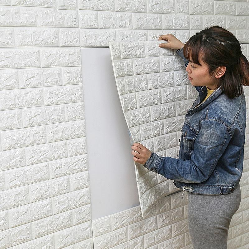 [PACK OF TWO 2 ] 3d Brick Wall Sticker Sheet (70cm x 77cm)