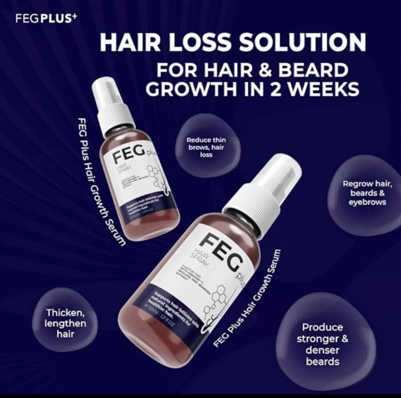 FEG PLUS Hair Growth Serum & Spray – 50ml