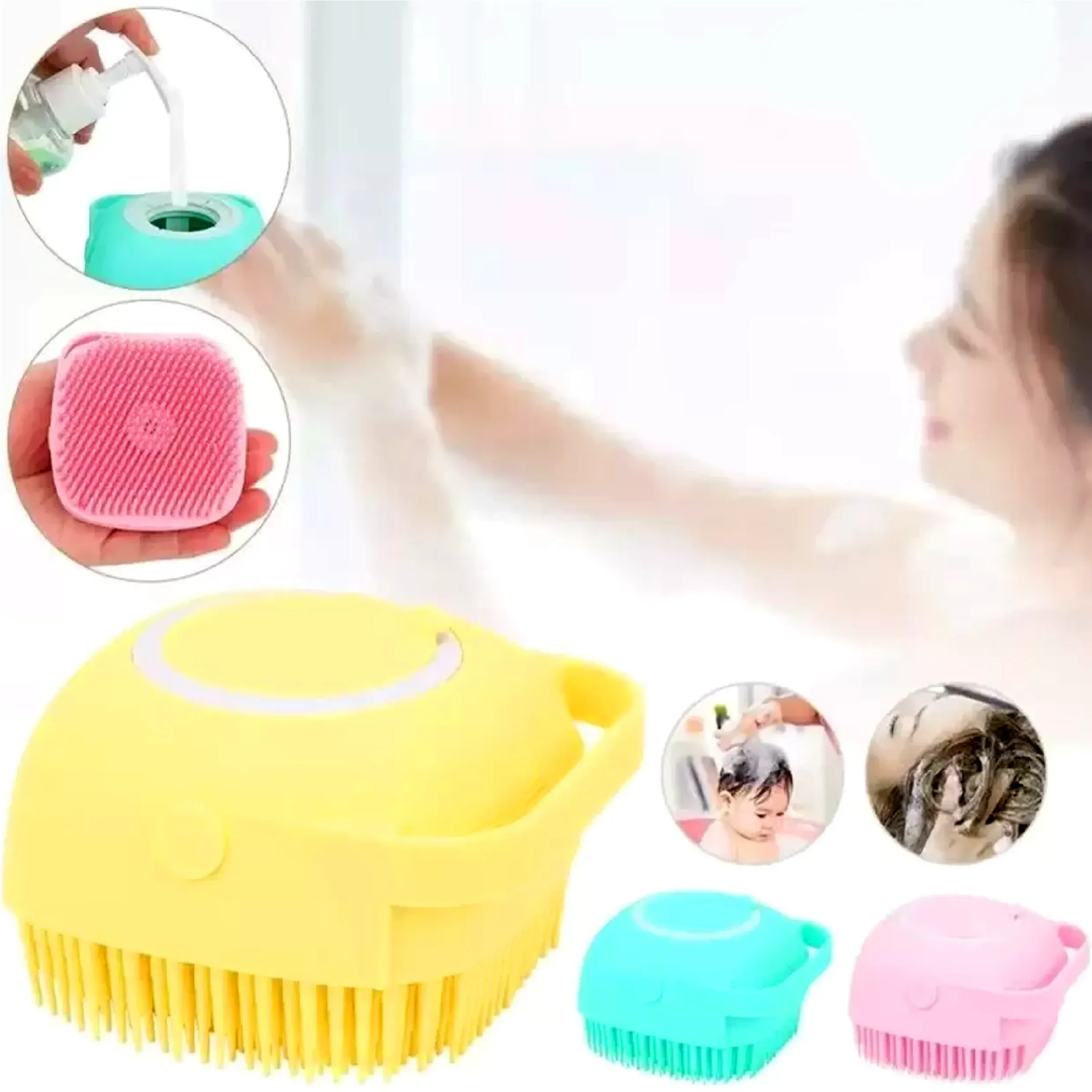 Silicone Bath Body Brush | Ultra Soft Shower Sponge & Massager | Random Colour
