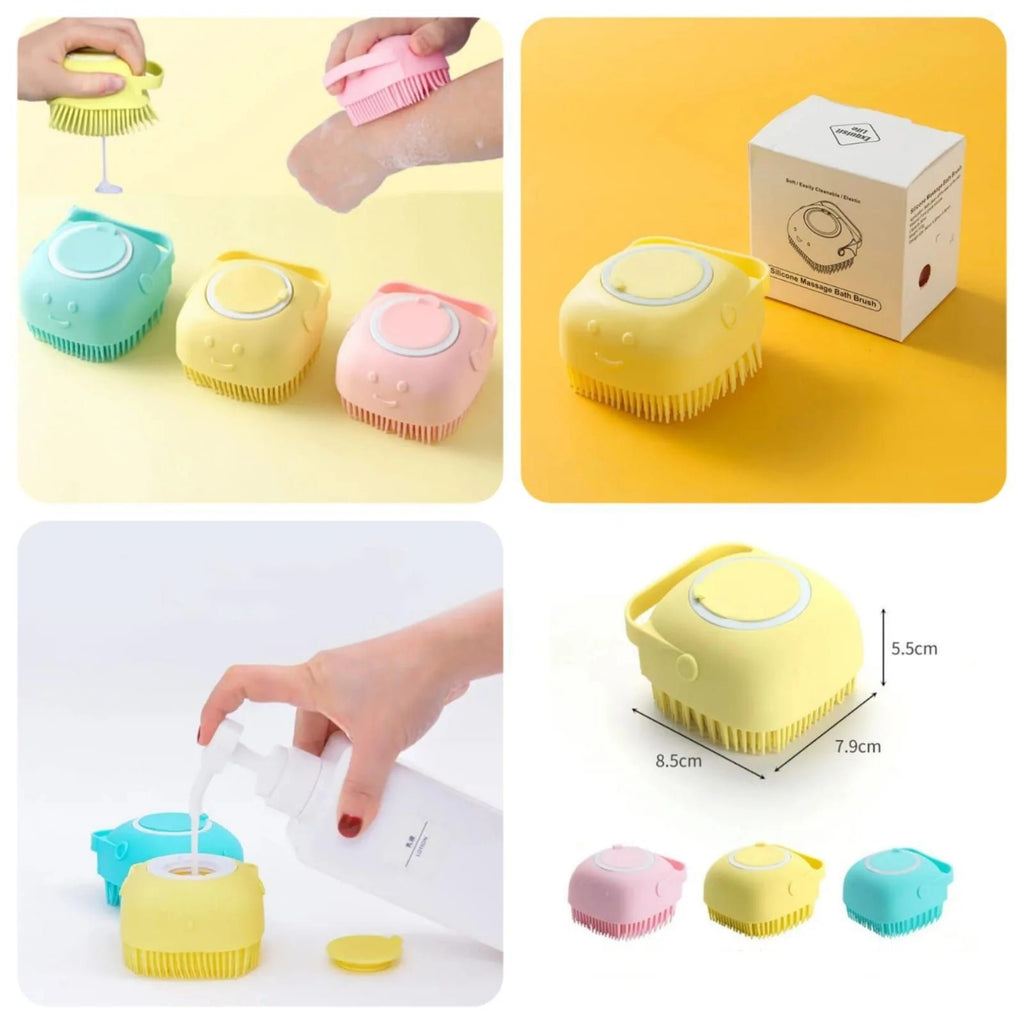 Silicone Bath Body Brush | Ultra Soft Shower Sponge & Massager | Random Colour